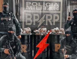 Policiais da Radiopatrulha localizam tonel enterrado com drogas